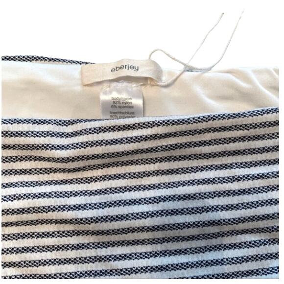 Eberjey Sea Stripe Annia Swim Bikini Bottom Navy Blue White Large NWT - Picture 4 of 7